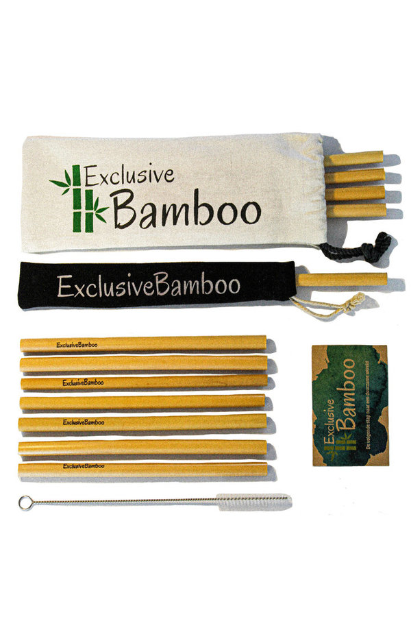 Herbruikbare bamboe rietjes (set van 12)