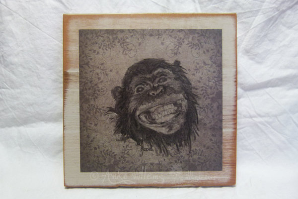 Houten wanddecoratie "Monkey", houten wandpaneel