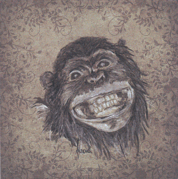 Houten wanddecoratie "Monkey", houten wandpaneel