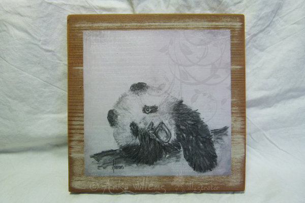 Houten wanddecoratie "Panda", houten wandpaneel
