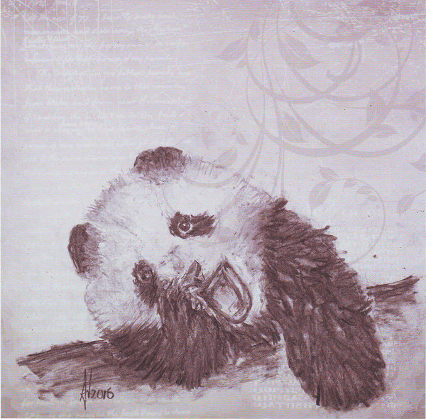 Houten wanddecoratie "Panda", houten wandpaneel
