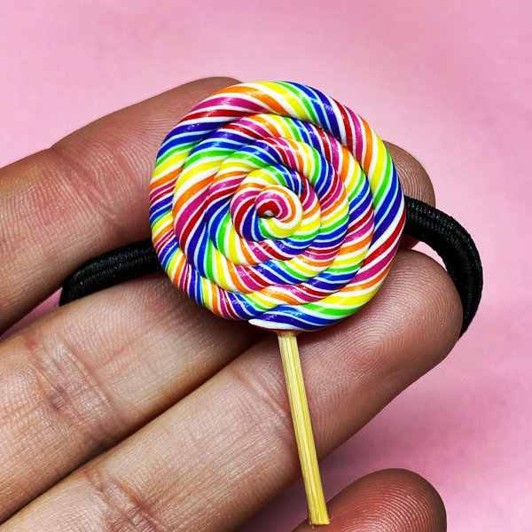 Lollypop haarelastiek, fimoklei