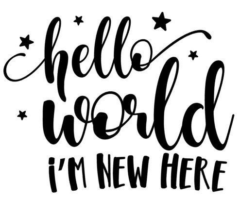 Muursticker "Hello world I'm new here"