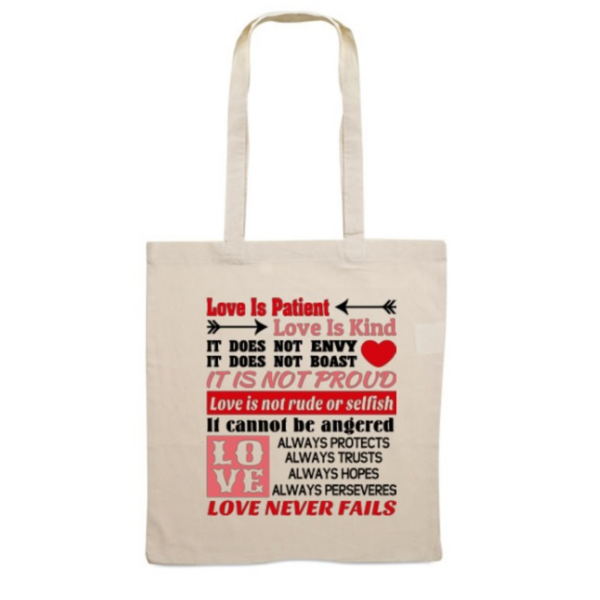 Katoenen tas met opdruk "Love", Valentijn cadeau, Moederdag cadeau