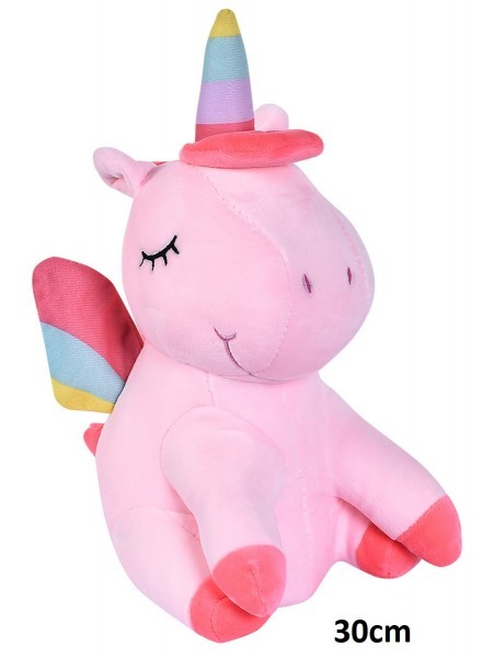 Unicorn knuffel roze / pink, 30 cm