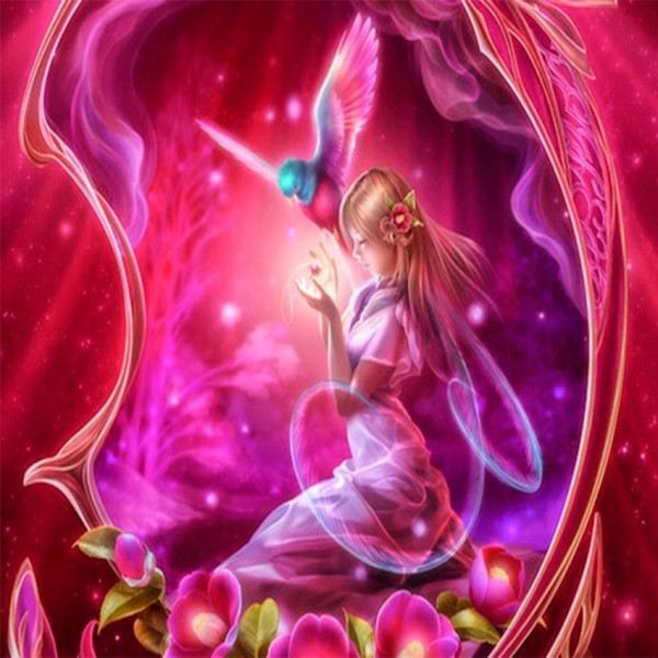 Diamond Painting "Pink Fantasy Girl" 40x30 cm