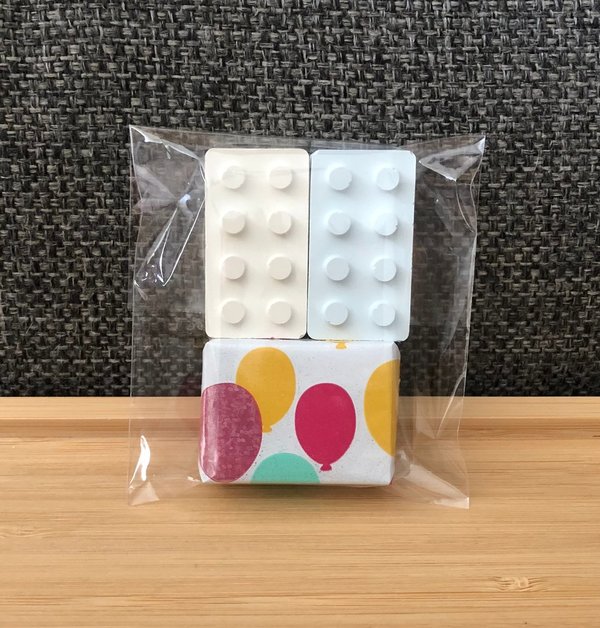 Kant en klaar traktatie Legoblokjes