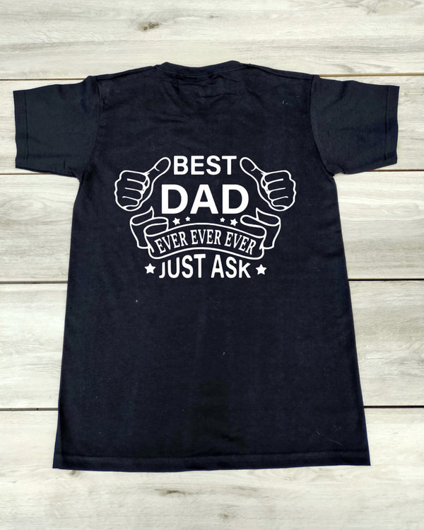 Shirt met grappige tekst "Best dad ever", bedrukt textiel