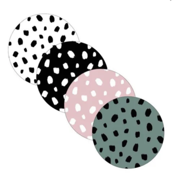 Cadeau sticker "Dots" (set van 12), sluitsticker