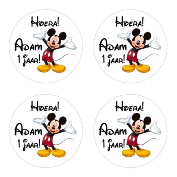 Cadeau sticker "Mickey Mouse" (set van 24), sluitsticker, Disney sticker