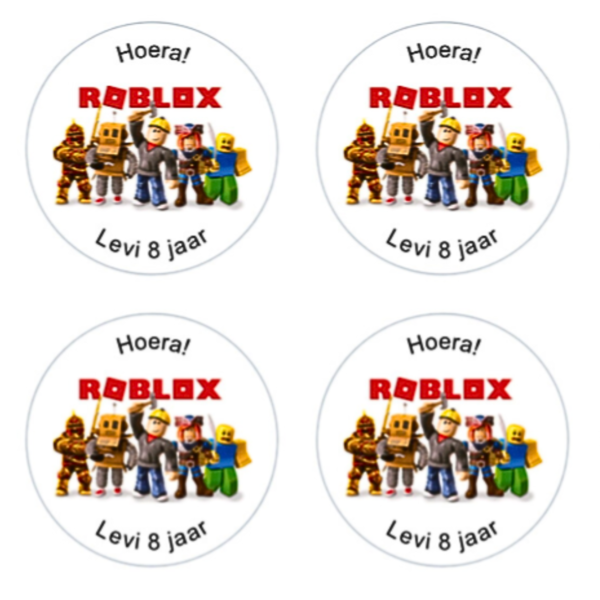 Cadeau sticker "Roblox" (set van 24), sluitsticker