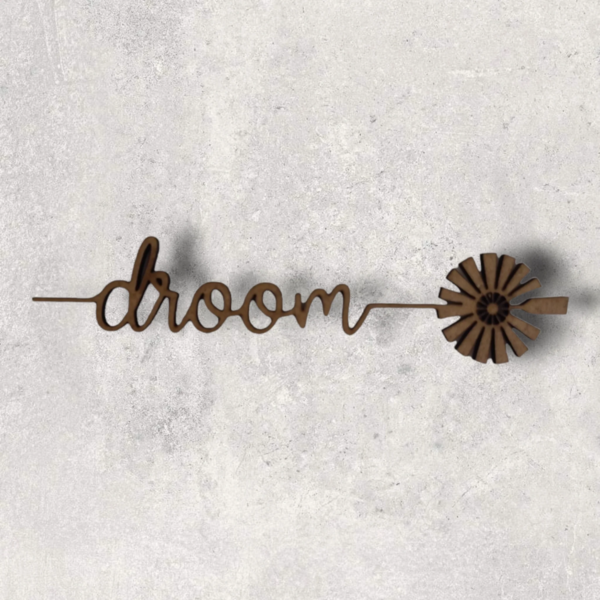 Houten woord "Droom", scrapbook spullen, Zuid Afrikaanse producten