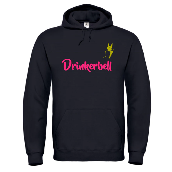 Zwarte hoodie "Drinkerbell", dames hoodie, heren hoodie