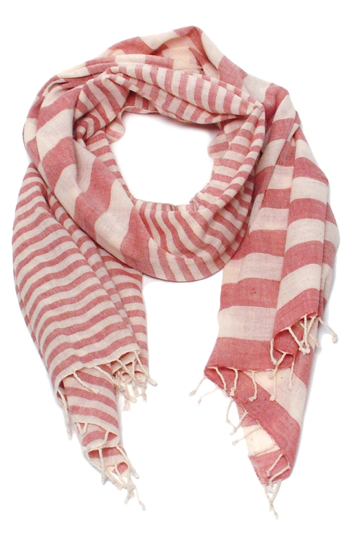 Handgeweven sjaal "Sunset-S", sjaal voor dames, sjaal voor heren, gestreepte sjaal